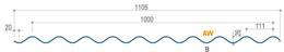 Corrugated sheet 04 Cross-section Steel profile sheet cladding wall 04 - cross-section